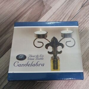 Fleur-de-lis wine bottle candelabra